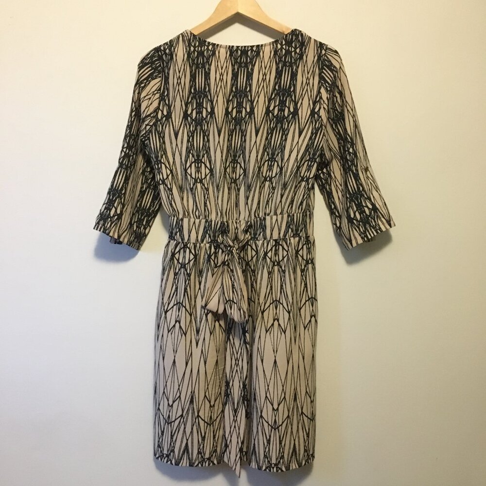 Presley Skye Retro 70s Geometric Tesseract Wrap Dress Tie Back Small - Picture 3 of 15